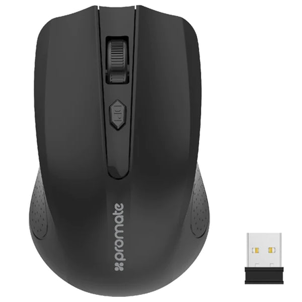 Promate CLIX-8.BLK Ergonomic Wireless Mouse - Black