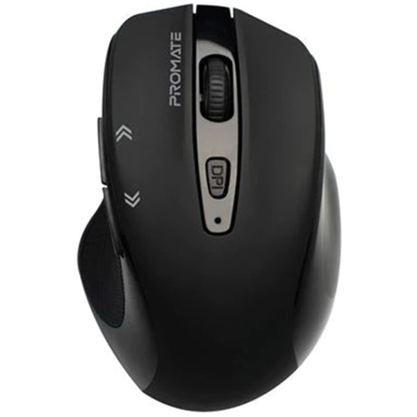 Promate EZGrip Ergonomic Wireless Mouse - Black