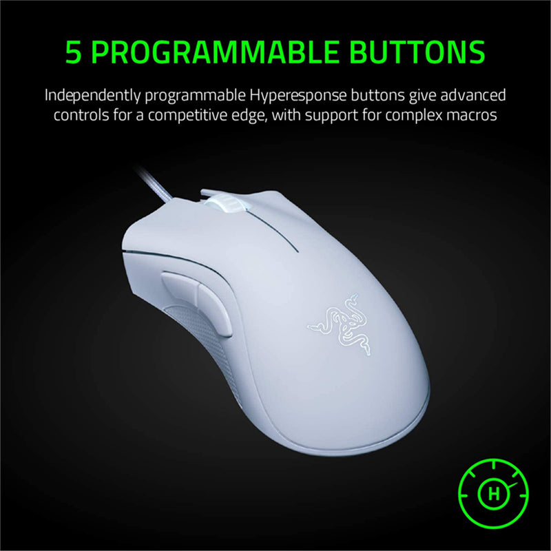 Razer Deathadder Essential Gaming Mouse - Mercury White