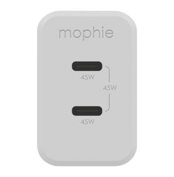 Mophie 45W Dual USB-C GaN Wall Charger PD 2C White