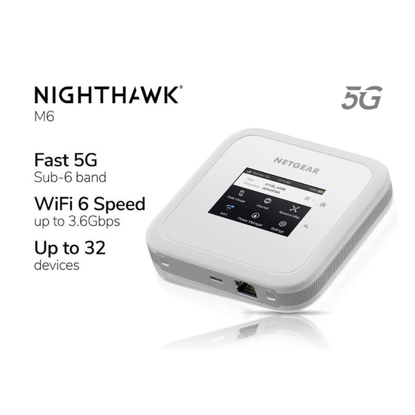 Netgear NightHawk M6 (AX3600) WiFi 6 Next Gen 5G Mobile Router - White