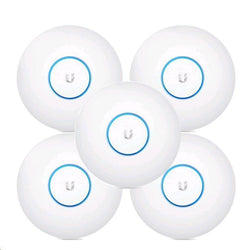 Ubiquiti UniFi UAP-AC-LR-5 Dual-band AC1350 (450+867Mbps) Long Range Indoor Wi-Fi Access Point, 5 Units Pack, (No PoE adapter included)