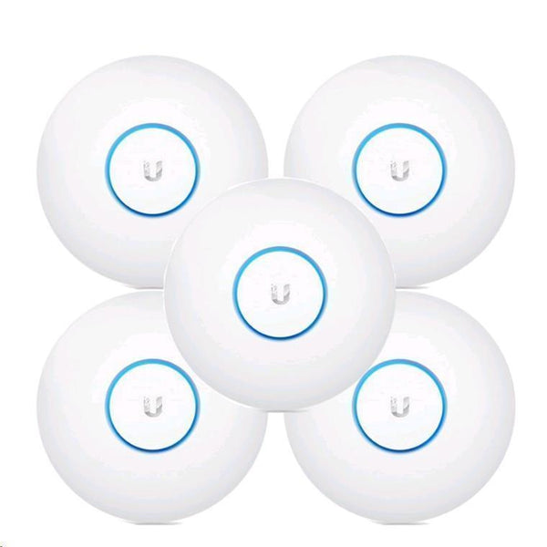 Ubiquiti UniFi UAP-AC-LR-5 Dual-band AC1350 (450+867Mbps) Long Range Indoor Wi-Fi Access Point, 5 Units Pack, (No PoE adapter included)