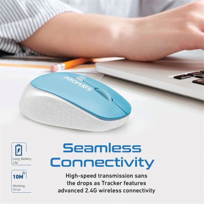 Promate TRACKER.BL Ergonomic Wireless Mouse 800/1200/1600 Dpi. 10m Working Range. Included