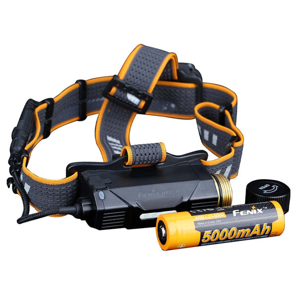 Fenix Work & Professional HP25R V2.0, Iron Grey Expedition Headlamp Max 1,600 Lumens, Powered by 1 x 21700 5,000mAh Li-ion Battery (Included), Single-Handed Control, Build-In USB -C Charging Port. Charging Cable is Included. 5 Years Free Re