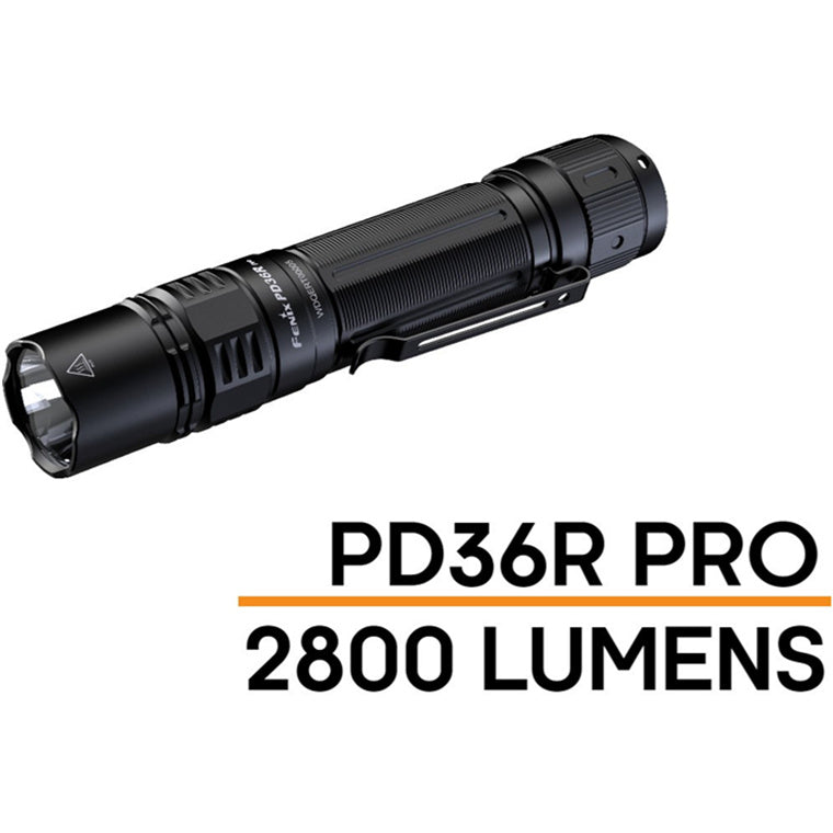 Fenix Tactical & Ourdoor Flashlights PD36R Pro Heavy-Duty Rechargeable LED Torch Max 2,800 Lumens, Head: 1.01" (25.7mm), 380m Max Distance, Powered by 1 x 21700 5,000mAH Li-ion Rechargeable Battery Included, USB-C Charging Cable