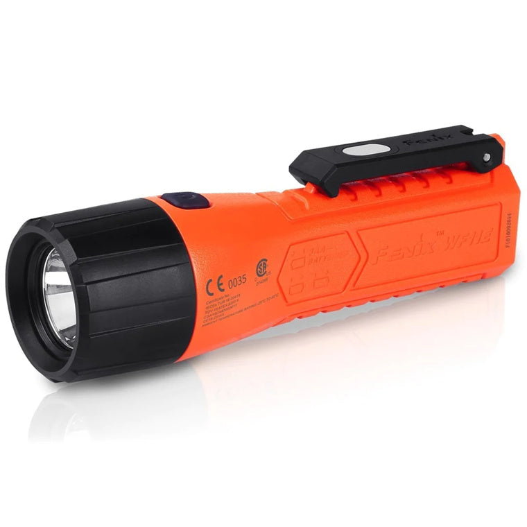 Fenix Explosion-Proof WF11E Intrinsically Safe Flashlight Max 200 Lumens. Orange, Cerfified by IECEx, ATEX and SGS, Power by 3 x AA Alkaline Batteries (Included). 5 Years Free Repair Warranty (Battery for 1 year)!