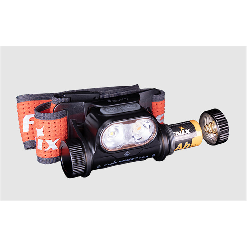 Fenix Camping & Hiking HM65R-T V2.0 Black Rechargeable LED Headlamp Max 1,600 Lumens, Trail Running Jogger LED Headlamp, Powered by 1 x 18650 3400mAH Li-ion Battery & USB-C Charging Cable are Included - 5 Years Free Repair Warranty