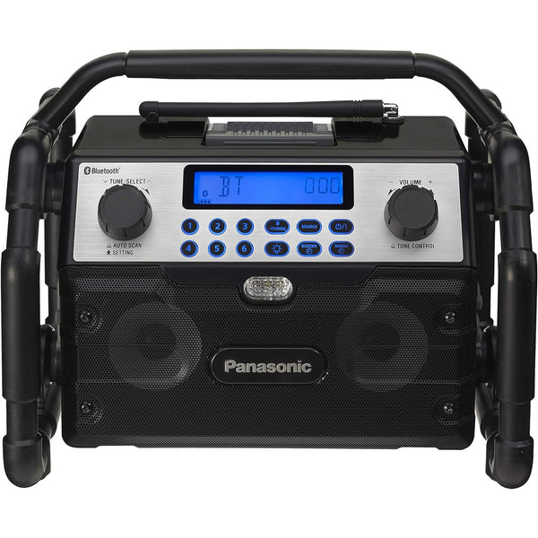 Panasonic EY37A2B57 Rugged Jobsite Bluetooth Radio Speaker - Dual Voltage 14.4V/18V - Portable AM/FM Radio - LED light, alarm, & sleep functions - IP64 Dust & Splash proof