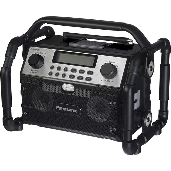 Panasonic EY37A2B57 Rugged Jobsite Bluetooth Radio Speaker - Dual Voltage 14.4V/18V - Portable AM/FM Radio - LED light, alarm, & sleep functions - IP64 Dust & Splash proof