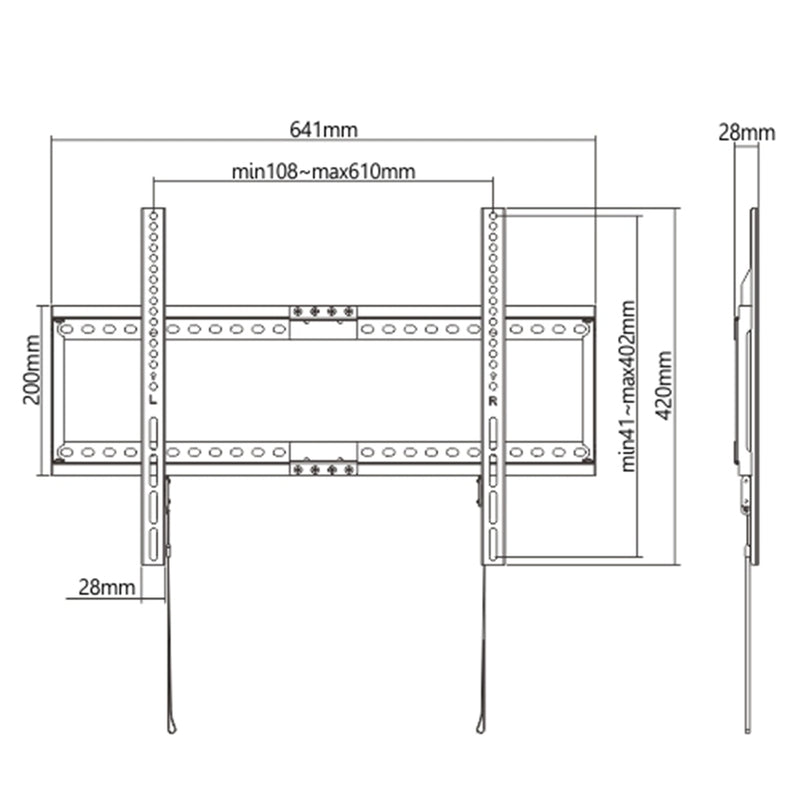 KONIC 37"-80" Fixed TV Wall Mount - Weight Capacity 75kg