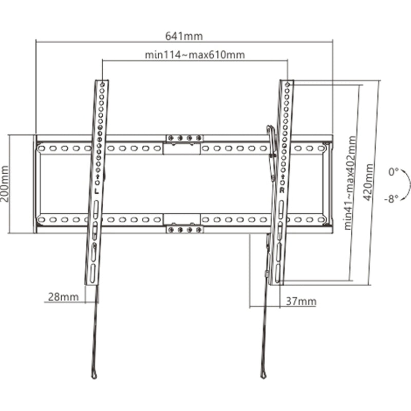 KONIC 37"-80" Tilt TV Wall Mount - Weight Capacity 75kg