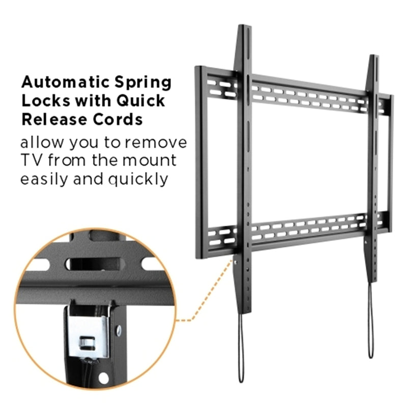 KONIC 60"-100" X-Large Heavy-Duty Fixed TV Wall Mount - Weight Capacity 100kg - Max VESA 900x600 - Profile 32mm