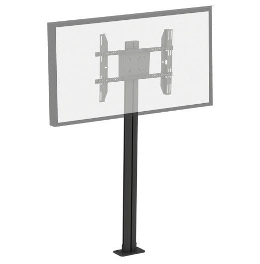 Koford 30"-60" TV Fixed Floor Mount Stand For Digital Signage Display - Max Load 60kg - VESA 700x400mm - Portait & Landscape Display Installation - Height Adjustable with Max Height 1.8m - Cable Management - Black