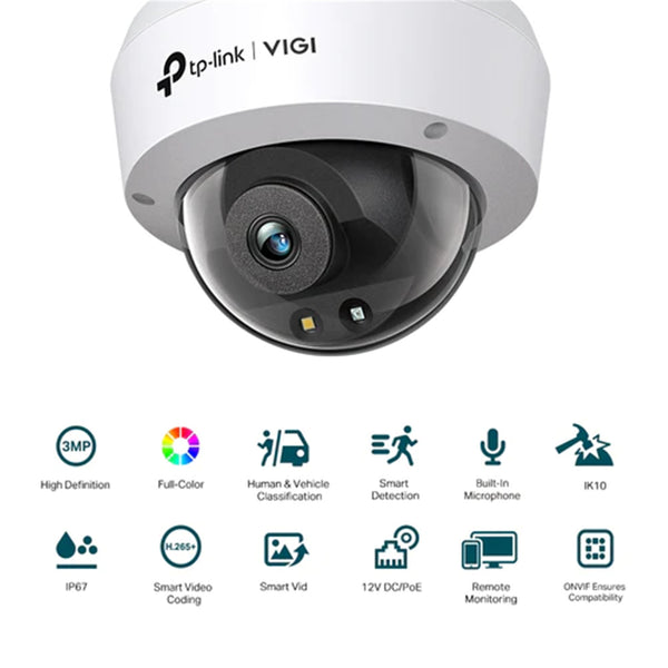 TP-Link VIGI C230 (4mm) VIGI 3MP Full-Color Dome Network Camera