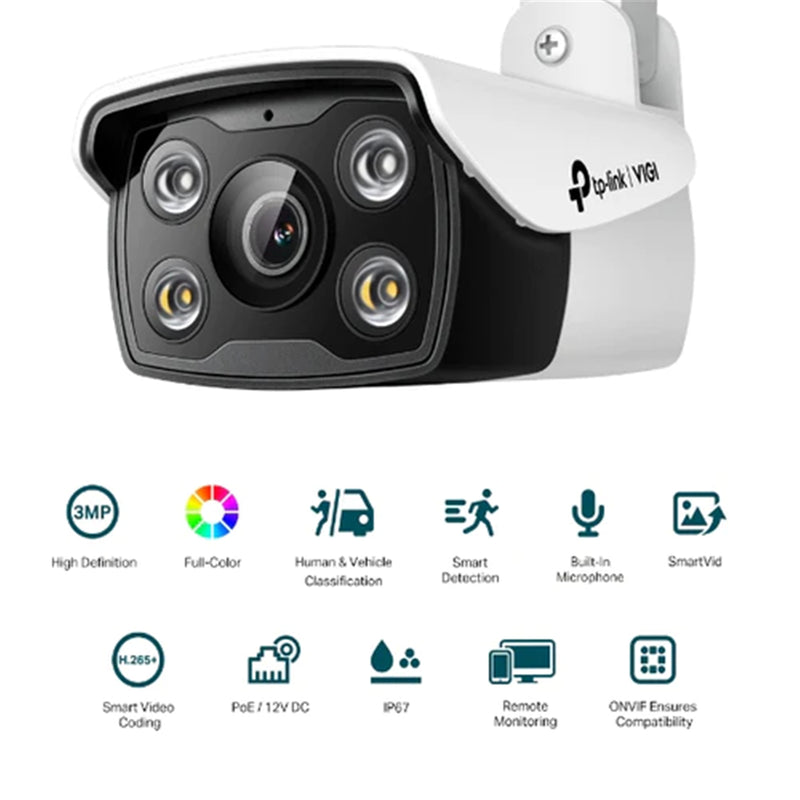 TP-Link VIGI C330 (4MM) 3MP OUTDOOR FULL-COLOR BULLET NETWORK CAMERA