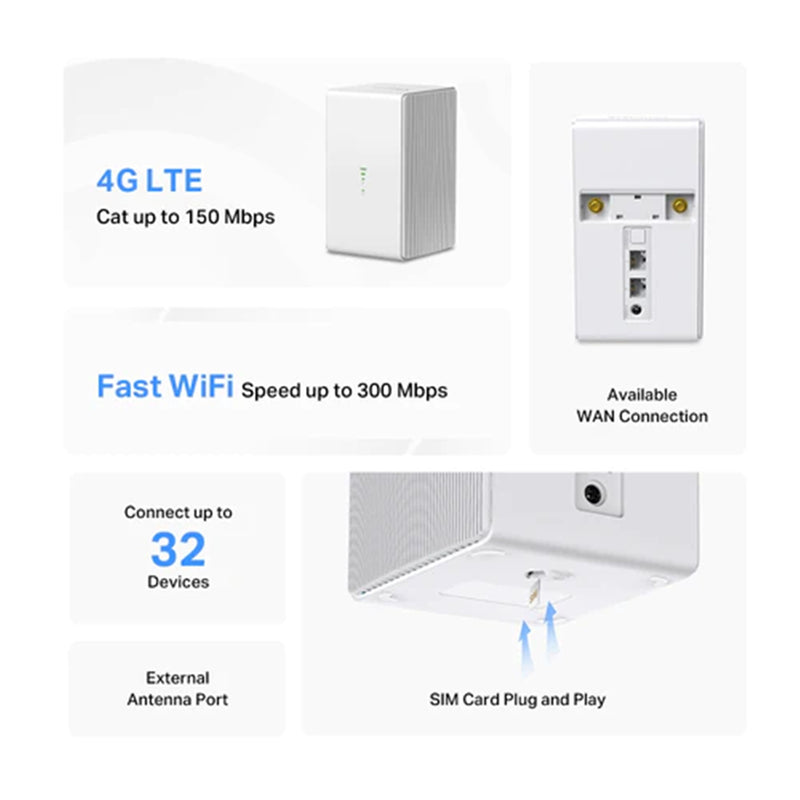 Mercusys tp-Link N300 WiFi 4G LTE Router