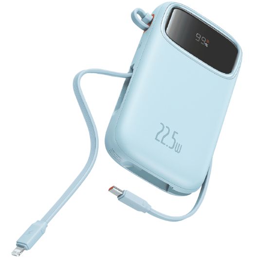 Baseus Dual-Cable Fast Charge Power Bank 10k 22.5W Galaxy Blue