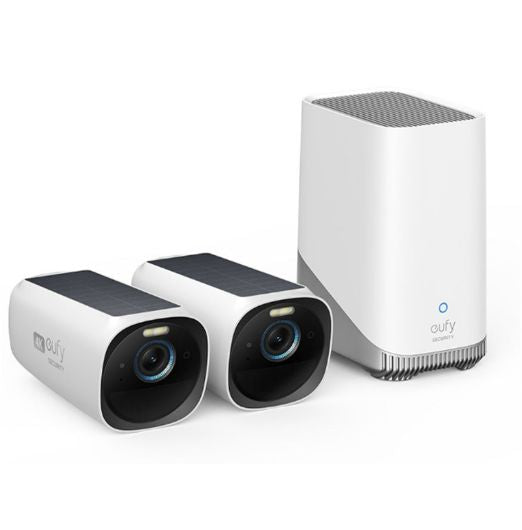 Eufy Security eufyCam 3 (S330) Wire-Free Security Camera Kit - 2 Pack (Homebase 3 Included), 4K, Integrated Solar Panel, Color Nightvision, Two-Way Audio, Up to 16TB Storage