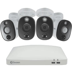 Swann 4K 4 Camera 1TB DVR Security System with Warning Light