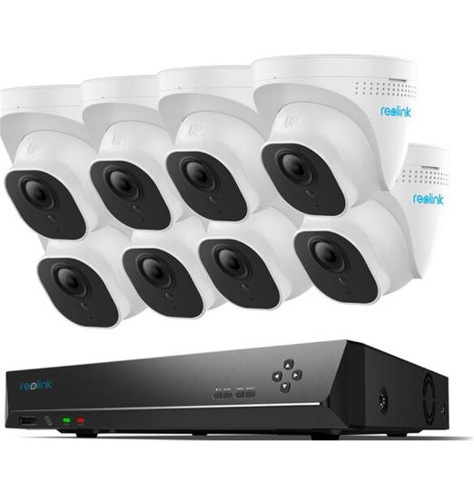 Reolink RLK16-800D8-A 8MP/4K 16 Channel NVR Smart Surveillance System with Person/Vehicle Detection Include 8 x RLC-D800 Dome Camera, 8 x 18m Network Cable