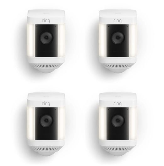 RING Spotlight Cam Plus Battery 4 Pack - White,