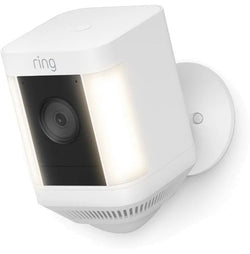 RING Spotlight Cam Plus Battery - White, 1080p, 2.4GHz Wi-Fi, Built-In Siren