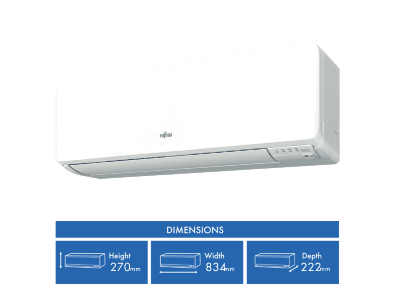 Fujitsu C2.5kW H3.2kW Reverse Cycle Split System