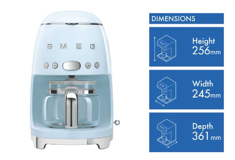 Smeg Drip Coffee Maker _ Pastel Blue