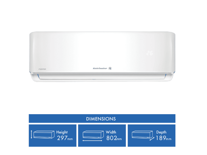 Kelvinator C2.5kW H3.2kW Reverse Cycle Split System K