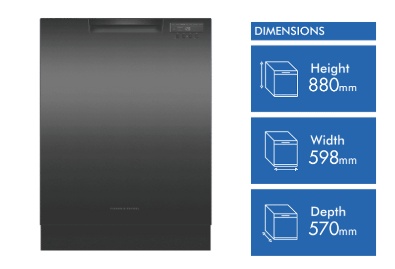 Fisher & Paykel 60cm Built Under Dishwasher Black