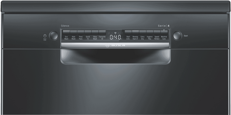 Bosch Series 4 Freestanding Dishwasher Black Inox