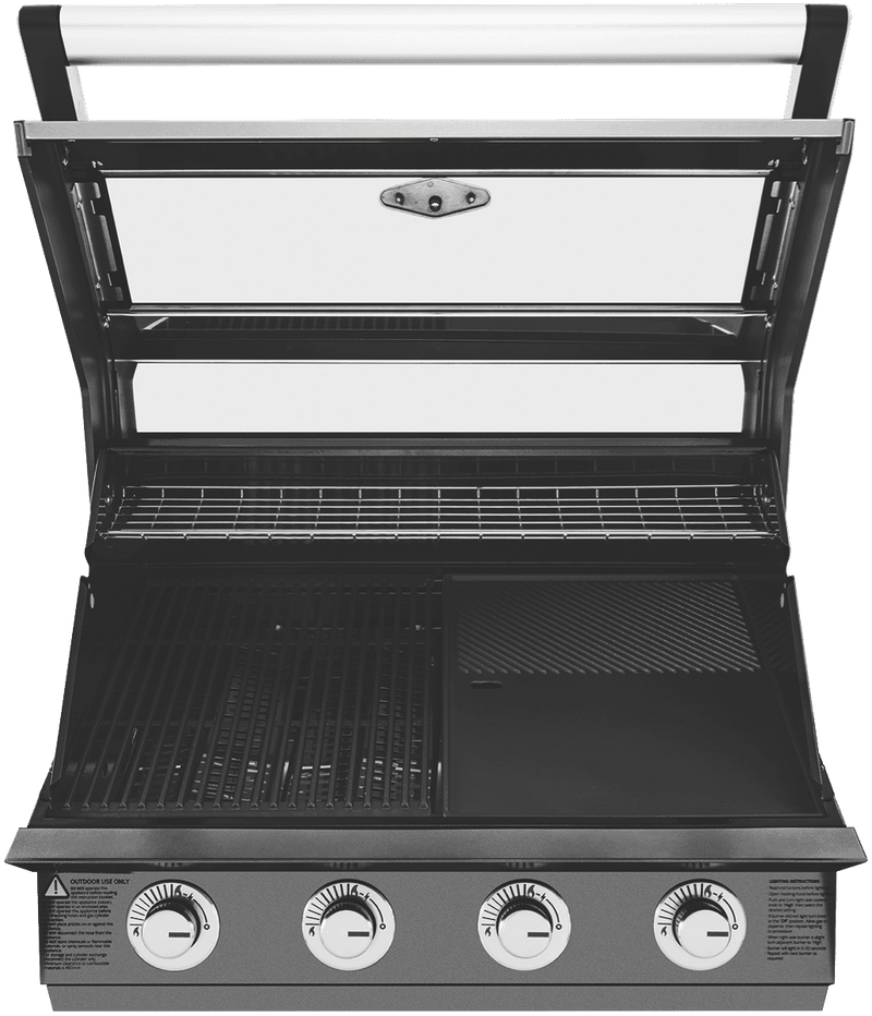 BeefEater 1600 Series Dark 4 Burner Built In BBQ w/ Cast Iron Burners & Grills - Body Only