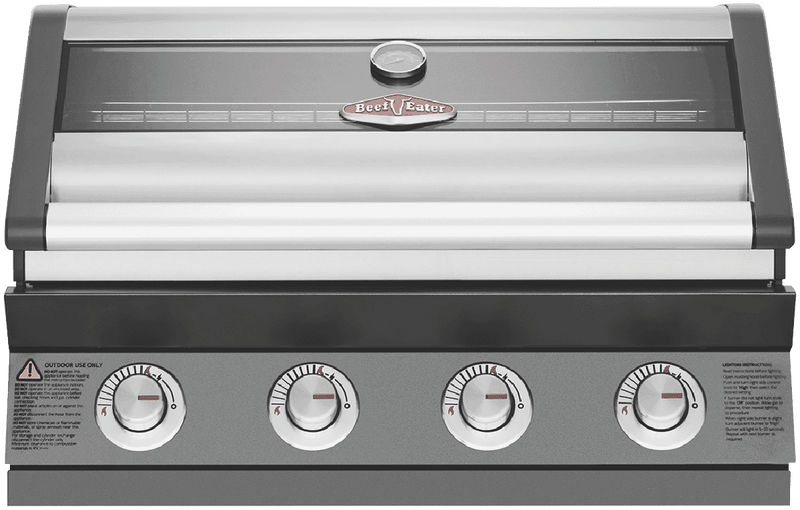 BeefEater 1600 Series Dark 4 Burner Built In BBQ w/ Cast Iron Burners & Grills - Body Only