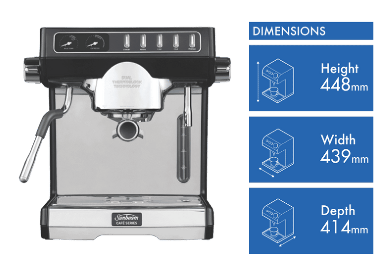 Sunbeam Cafe Duo Espresso Coffee Machine