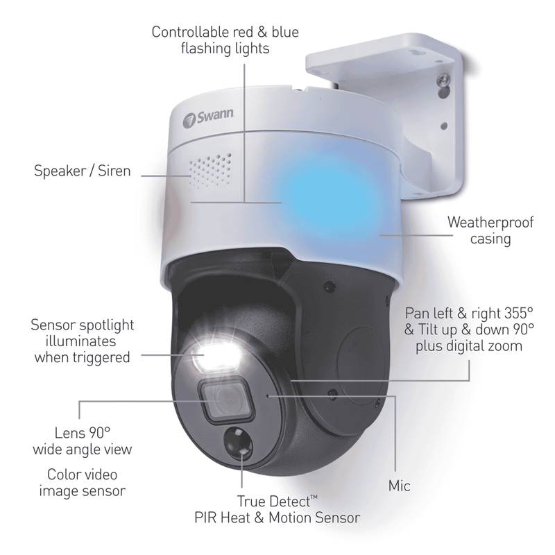 Swann 4K Pan Tilt IP NVR Enforcer Add-on Camera