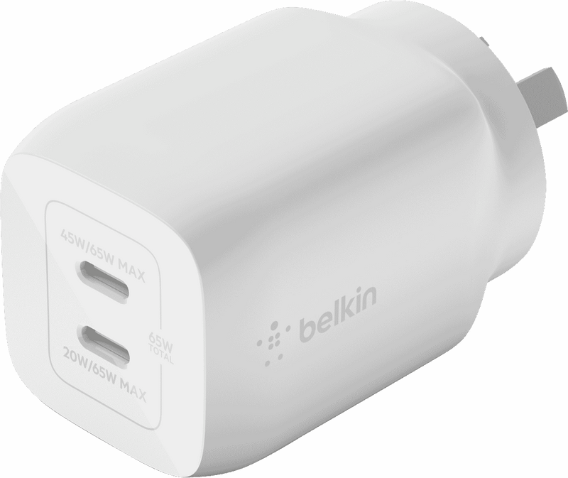 Belkin Dual USB-C GaN Wall Charger with PPS 65W