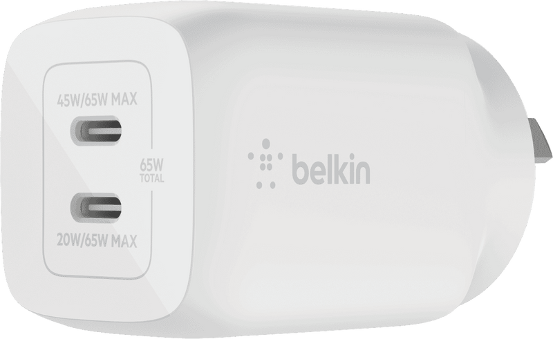 Belkin Dual USB-C GaN Wall Charger with PPS 65W