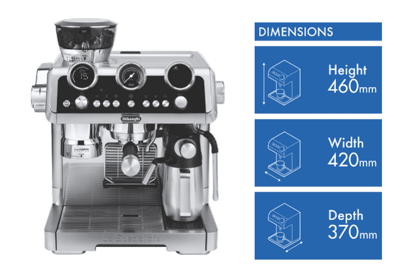 DeLonghi La Specialista Maestro Premium Manual Pump Machine Metal