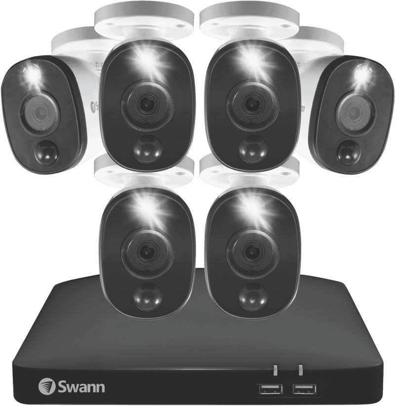 Swann 1080p 6 Camera DVR Kit with 6 Warning Light