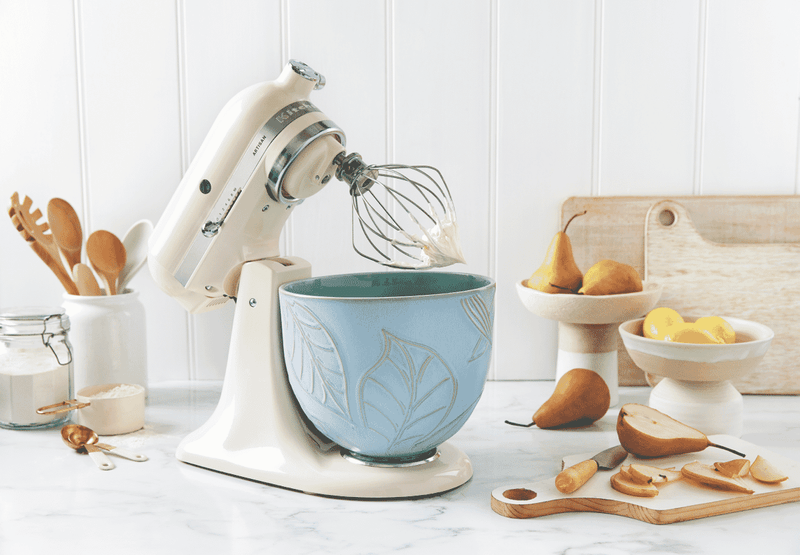 KitchenAid 5QT Stand Mixer Ceramic Bowl Spring Leaf