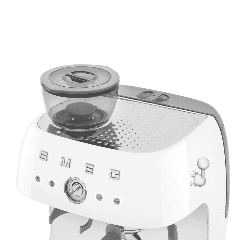 Smeg 50's Style Espresso Machine With Built in Grinder White