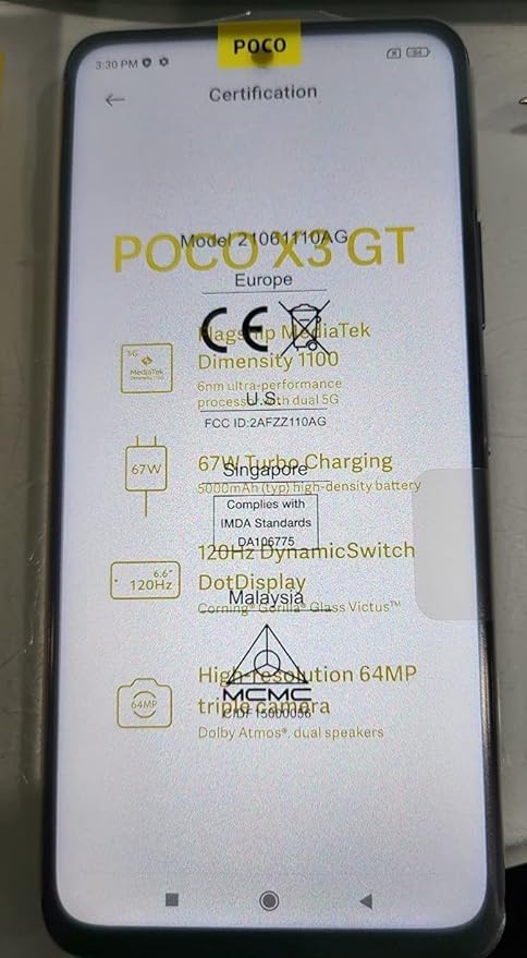 Xiaomi Poco X3 GT 5G (128GB, 256GB) International Model