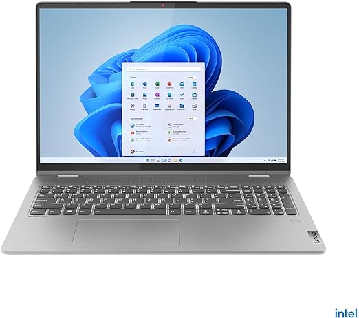 Lenovo IdeaPad Flex 5 16IRU8 Laptop, 16-inch, 16GB RAM, 512GB SSD, Intel Core i7-1355U, Intel Iris Xe Graphics, Windows 11 Home, Arctic Grey, 82Y1002RAU