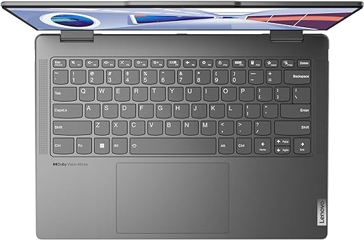 Lenovo Yoga 7 14IRL8 Laptop, 14-inch OLED, 16GB RAM, 512GB SSD, Intel I5-1340P, Intel Iris Xe  Graphics, Windows 11 Home, Storm Grey, 82YL001LAU